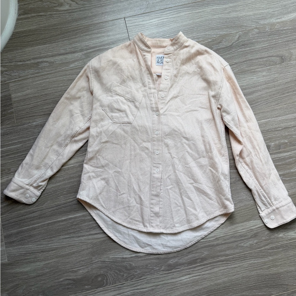 Power of My People Women’s Wayward Fit 100% Cotton Button Down Tunic Sz XXS